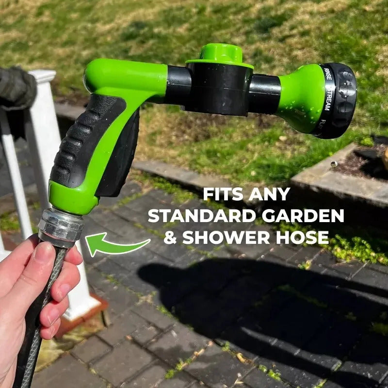 how a dog shower handle is installed with a hose