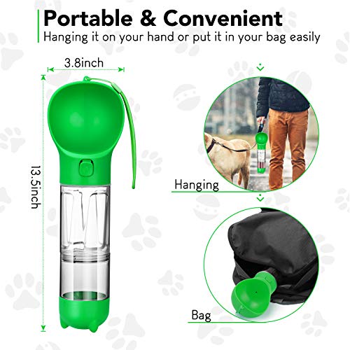 portable green springer water bottle for dogs